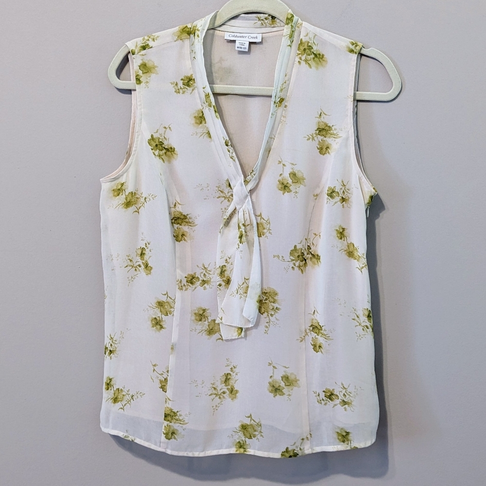 Coldwater Creek floral blouse size medium